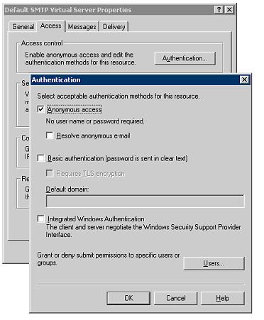 Exchange 2003 SMTP Virtual Server  Authentication