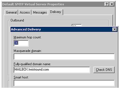 Exchange 2003 SMTP Virtual Server Advanced delivery